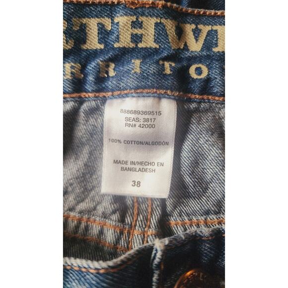 Northwest Territory Blue Denim Cargo Shorts Carpenter Jorts Size 38 Y2K Utility - Picture 10 of 11